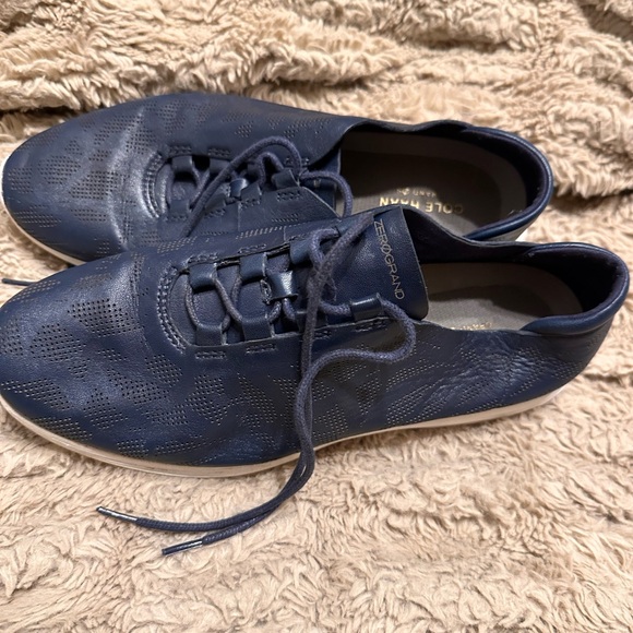 Cole Haan Original Grand Original Perforated Leather Marine Navy size 8 - Picture 15 of 16